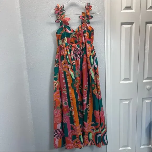 Farm Rio x Anthropologie Pleated Palm Midi Dress - Picture 10 of 11